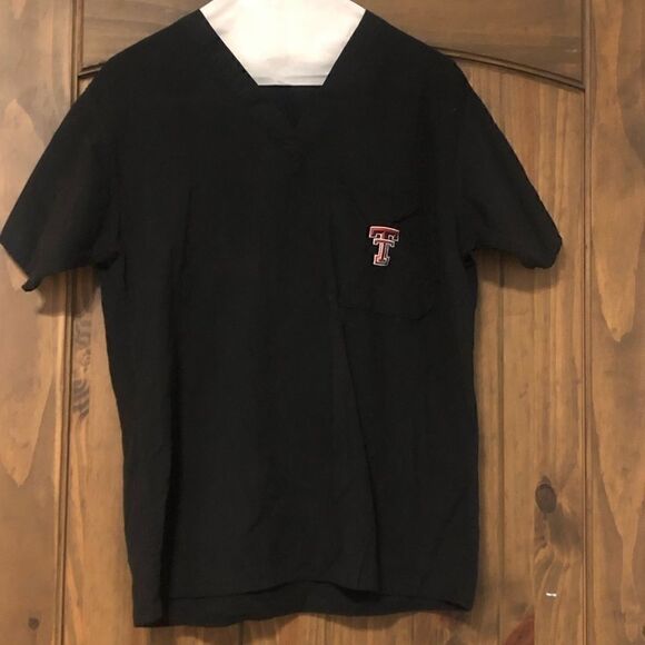 Black Texas tech gel scrubs top - Picture 1 of 3